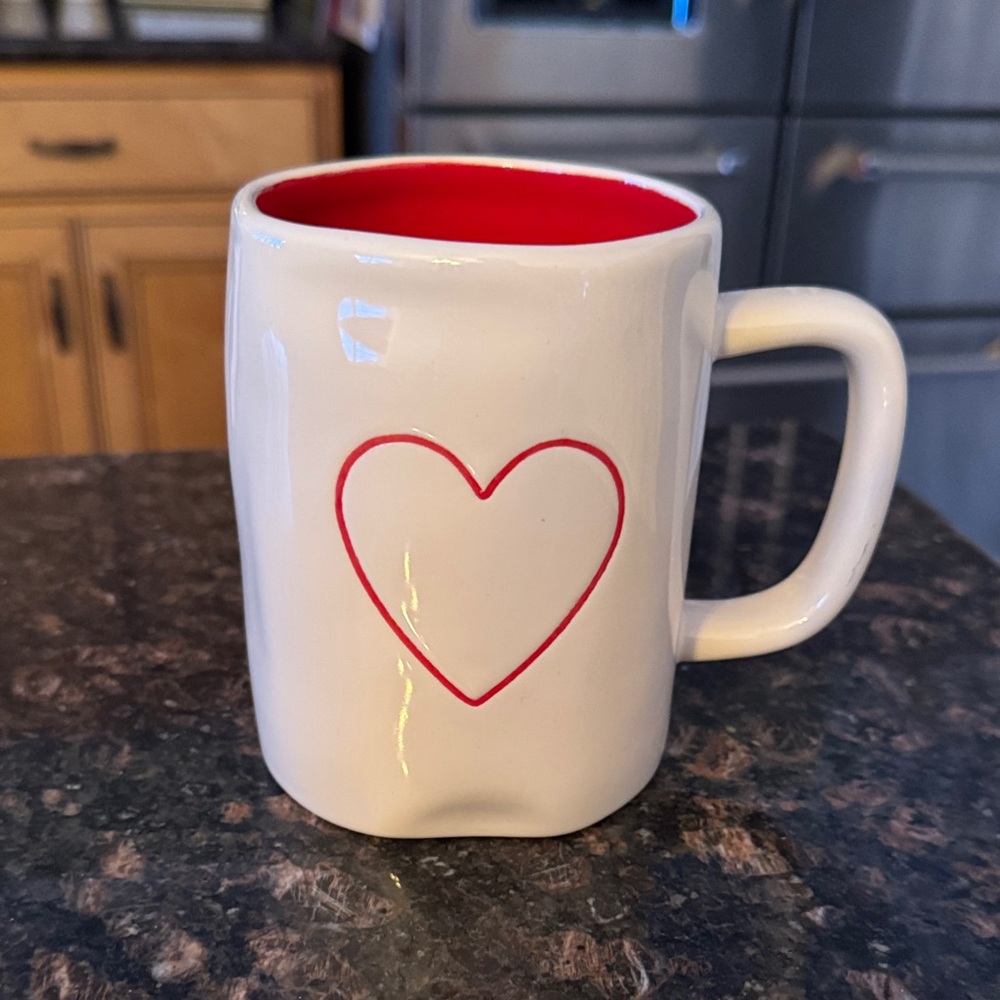 Rae Dunn White Mug with Red Heart - Picture 1 of 4